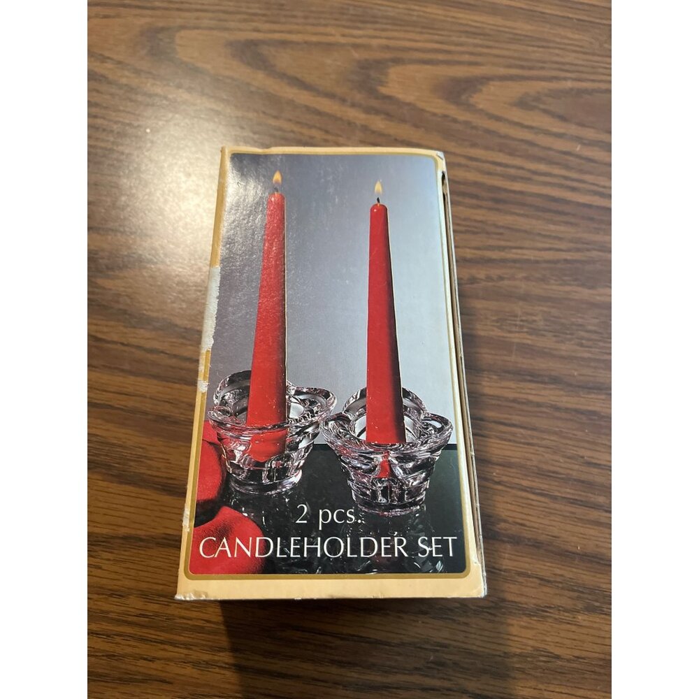 Borgonovo 2 piece candleholder set NOS